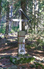 Křížek v lese nad Tiefenau
