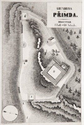 Plánek hradu dle F. A. Hebera