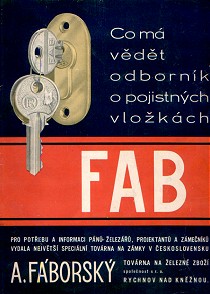 Titulní list jubilejního katalogu FAB z roku 1931