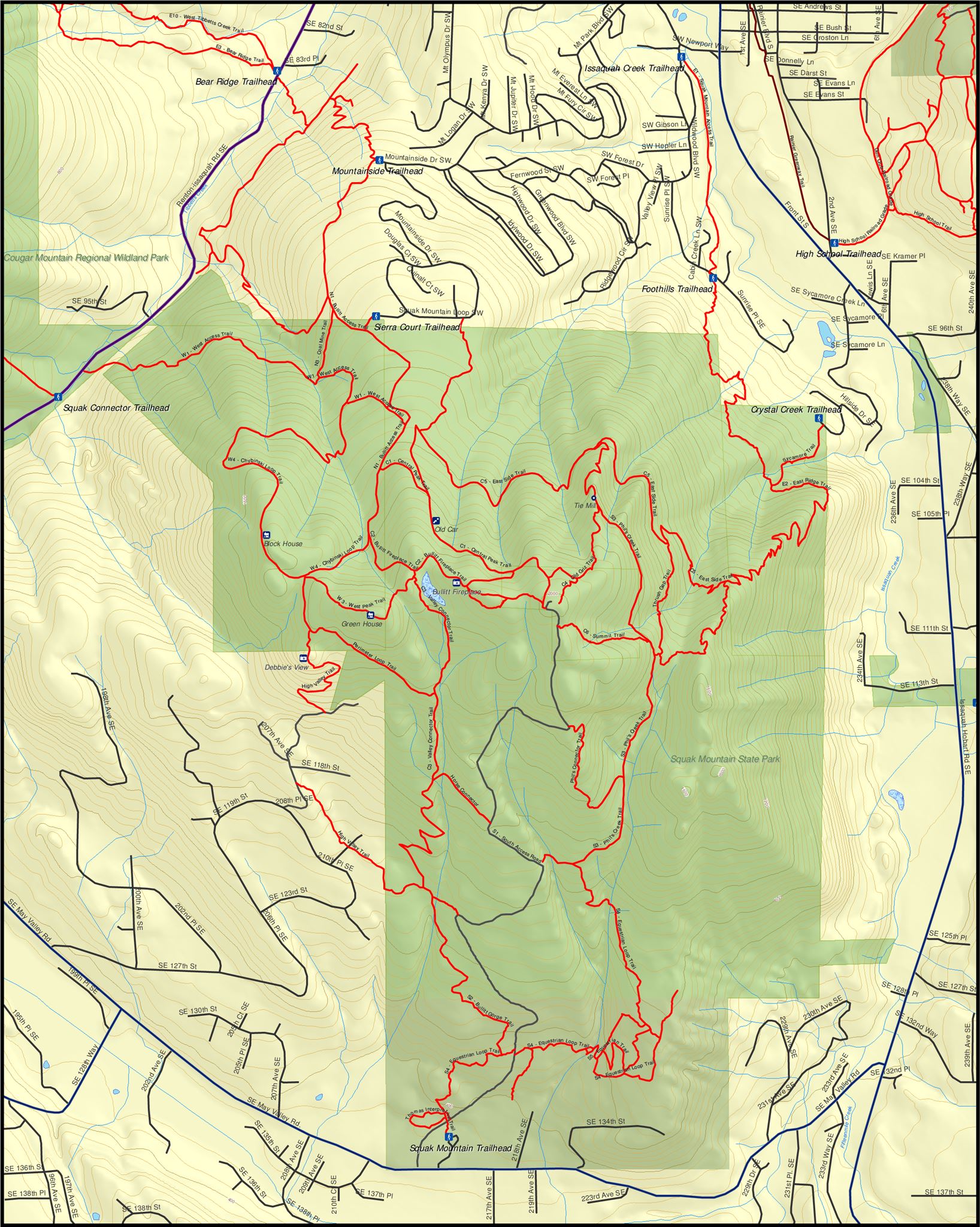  Squak Mountain Map