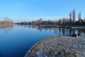Ústí Řezné do severního ramene Dunaje v Řeznu