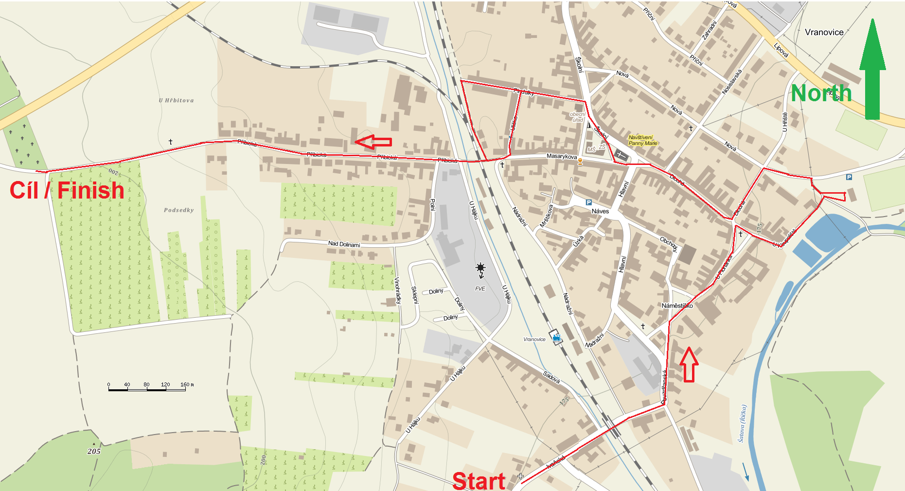 map with path