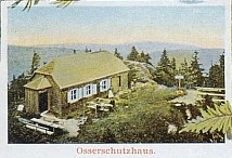 Původní podoba chaty na výřezu pohlednice