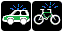 empfohlene Dienstfahrzeuge für längere Strecken sind die grüne Minna in PKW format, wahlweise auch als Fahrrad