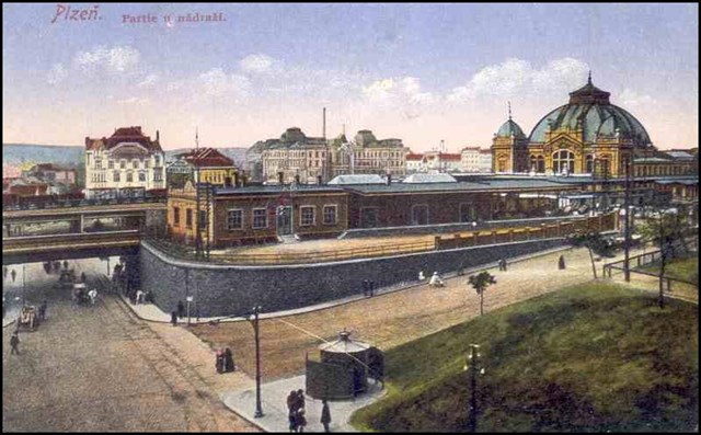 Obrázek hlavního nádraží z roku 1915