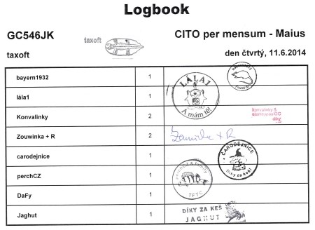 GC546JK - CITO per mensum - Maius - logbook čtvrtý