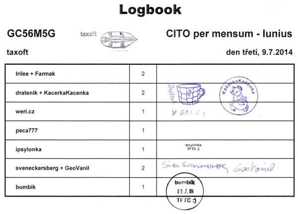 GC56M5G - CITO per mensum - Iunius - logbook třetí