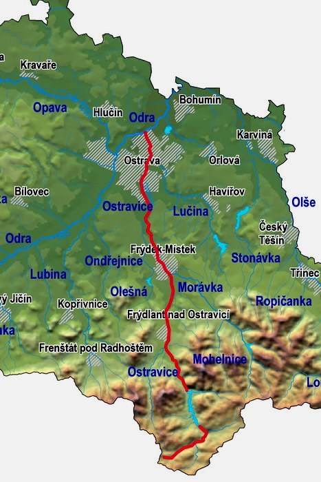 Řeka Ostravice. 