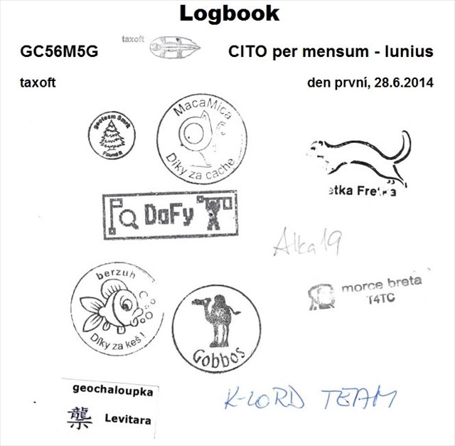 GC56M5G - CITO per mensum - Iunius - logbook první