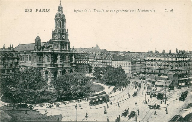 Eglise de la Trinité et vue générale vers Montmartre