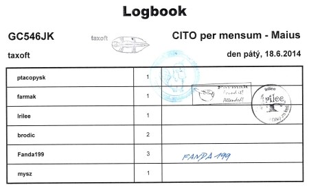 GC546JK - CITO per mensum - Maius - logbook pátý