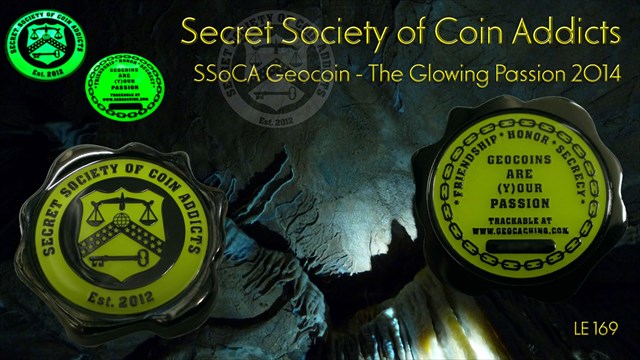 Hide*seek: SSoCA Geocoin - The Glowing Passion 2014
